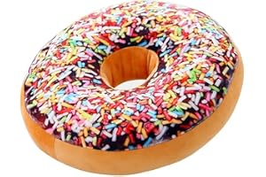 Maomoto 40 cm 3D Sprinkle Donut Prydnadskudde Mjuk Rund Donutkudde Plyschfylld Mjuk Donut Kakkudde Matfylld Prydnadskudde för
