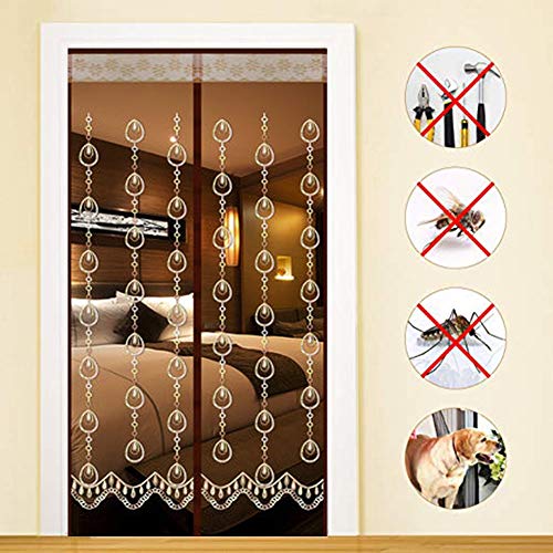 Preisvergleich Produktbild GUYUN Magnetische Fliegengitter Tür Moskitonetz - Stoff in Fiberglas, mit Klettverschluss,durch kinderleichte Klebemontage,Magnetvorhang zum Insektenschutz Moskitonetz FüR TüRen,Brown,160x230cm