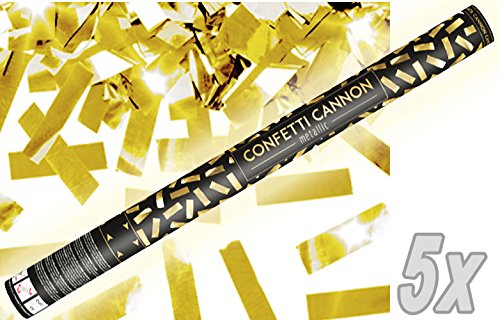 Konfetti Shooter 5 Stück Party Popper gold Folien Konfetti Kanone XXL 80 cm ! Hochzeit – von Haus der Herzen ® - 2
