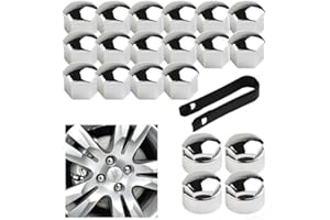 FACULX Boulons de roue chromés hexagonaux plaqués chrome, protection contre la pour roues de voiture (16 tailles standard + 4 tailles de verrouillage)