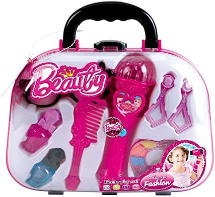 Girls Beauty Salon Fashion Play Set with Comb, Nail Polish , Eye Shadows & Styling Accessories