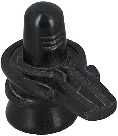Black Soapstone Statue of the Hindu God Shiva Lingam Avatar - 4 Inch Statuette for Puja - Perfect for Traveling, Home Altars or General Home D?or by ShalinCraft