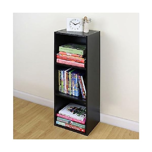 3 Tier Wooden Black Cube Bookcase Storage Display Unit Modular Shelving Shelves Home Sofa Table Bookcase Bed Chair Couch Dining Room Sets Sectional Living Modern Contemporary Wood Quality House Traditional Creative Unique