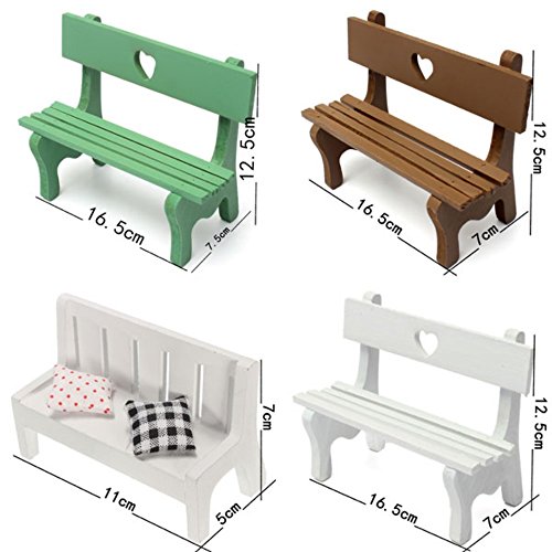 Kungfull Mall Mini Resin Bench Micro Landschaft Dekoration Garten DIY Dekor - 2