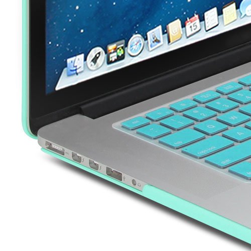 GMYLE Türkis Blau 3 in 1 Hülle Tasche für Macbook Pro Retina 15 Zoll – Tastatur-Abdeckung (US Layout) – Schutzfolie für den Bildschirm (Nicht geeignet für MacBook Pro 15) - 4