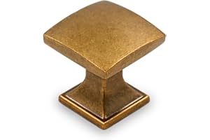 Coinkoly 10 Pack Antique Brass Square Cabinet Cupboard Handles Vintage Drawer Knobs Kitchen Cupboard Knobs UK0003