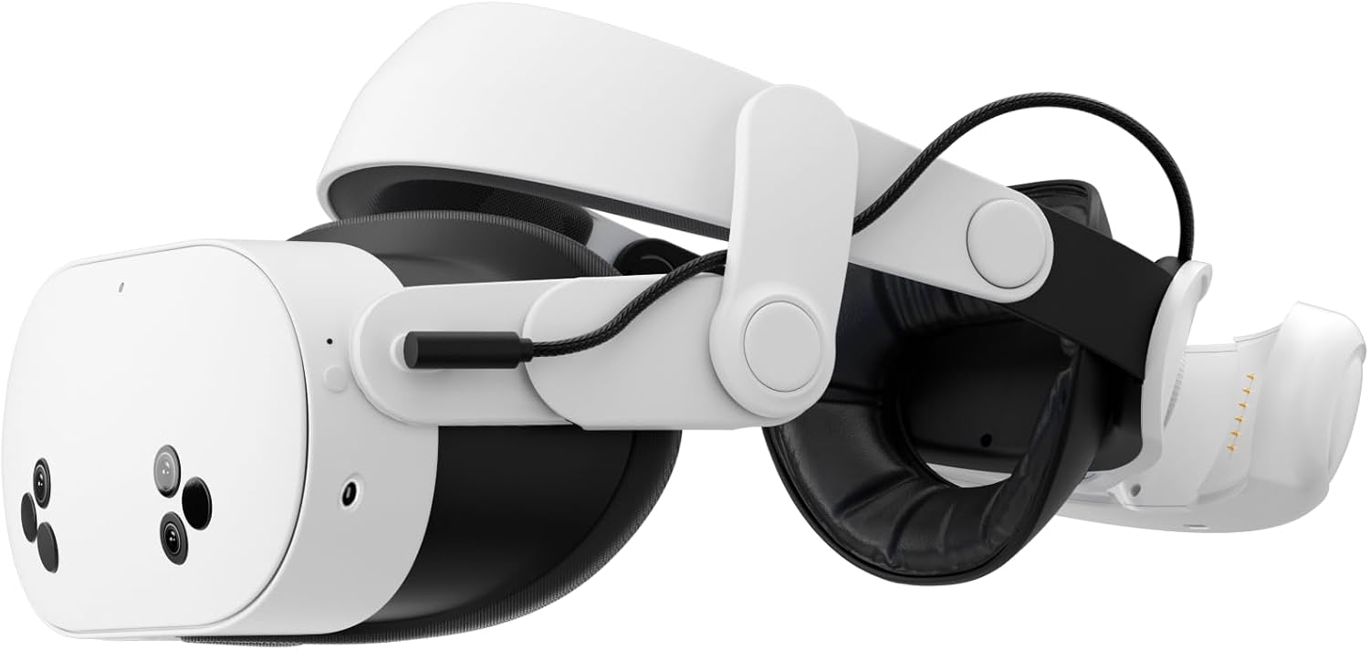 A3 Max BateríA Headstrap para Meta Quest 3s/3, Carga RáPida De 20w Con BateríA MagnéTica De 10.800 Mah, MáXimo Confort Y Mayor Tiempo De Juego, Compatible Con Los Accesorios Quest 3s/3 (Blanco)