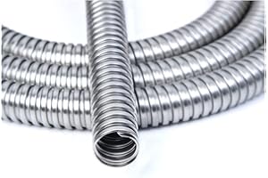 NINGVONG Manguera de metal de acero inoxidable, tubo de roscado corrugado, carcasa de alambre, tubo de protección de alambre-32mm * 1m