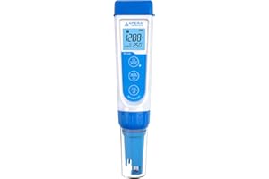 Apera Instruments PC60 Premium pH/EC/TDS/Salinity Multi-Parameter Pocket Tester, Replaceable Probe, Waterproof, ±0.01 pH/1% Accuracy, -2.00-16.00 pH; 0-20.00 mS/cm Range, ±0.5°C Temperature Sensor