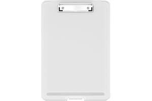 Hnogri Portablocco A4 in plastica apribile, Sottile Leggero Clipboard A4 con Scomparto Portadocumenti per infermieri, studenti, aule, ufficio, donne, uomo, Dimensioni 34 x 24 x 2,3 cm, bianco