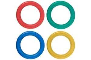 360 SPORTS New 360 Tennikoit Ring Traditional Garden Throwing Game Pack Of 4 Colour Quoits