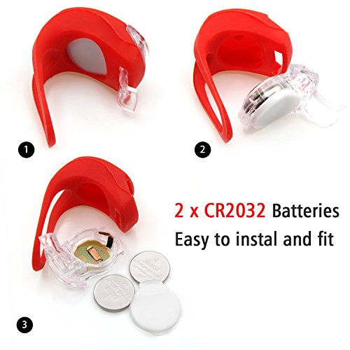 Golden Seeds Mini LED Silikonlicht 2er Set Fahrradleuchte Rot Weiß Silikonleuchte Fahrrad Licht - 2