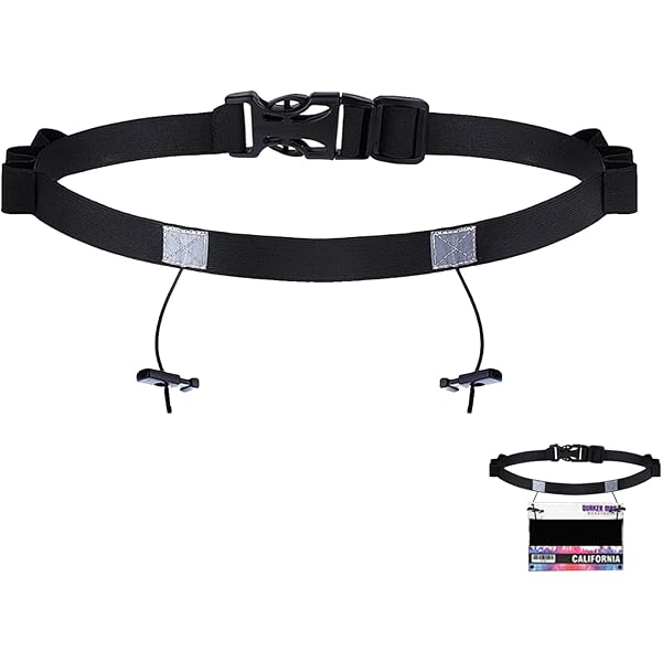 Race Number Holder Azarxis Triathlon Race Belt - Adjustable Bib Holder With 6 Gel Loops For Running Running Bib Belt