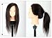 Remeehi Real Human Hair Head Modle Hairdressing Training Student Practice Model with Clamp Stand Practice Mannequin 2# Natural Color Without makeup