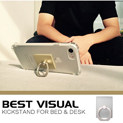 Handy Ring Halter, bidear (TM) [Anti Drop Ring Grip] Phone Ring mit Ständer und 360 ° drehbar Auto Mount Base für Handy und Tablets [Sony/Samsung/Apple/HTC/Huawei & More] - 5