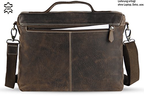 CHESTERFIELD Leder Umhängetasche FOREST Schultertasche Notebook Tasche Braun - 4