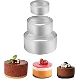 DIKEBAO 3 Pezzi Anello per Torta in Acciaio Inossidabile Stampo Circolare per Torte 10cm/15cm/20cm Cerchio Torta in Acciaio I