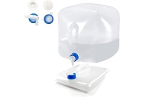 JOYART Collapsible Water Container with Spigot, Capacity 10L/15L/20L BPA-Free Water Carrier Folding Water Tank for Camping Hiking Fishing Climbing Picnic BBQ Travel Outdoor Use 2PCS