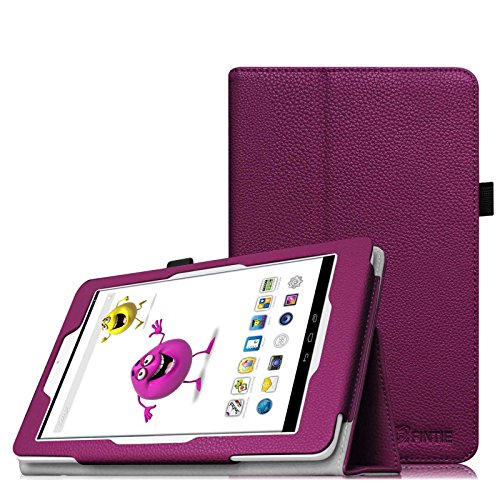 Fintie Odys Junior Tab 8 Pro Hülle Case - Slim Fit Folio Kunstleder Schutzhülle Cover Tasche mit Ständerfunktion und Stylus-Halterung für Odys Junior Tab 8 Pro 20,3cm (8 Zoll) Tablet-PC, Lila