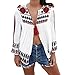 Produktbild Damen Tops ,LMMVP Frauen Weinlese Blumen Lose Tops Schal Kimono Wolljacke Boho Chiffon Bluse (XL, Red)