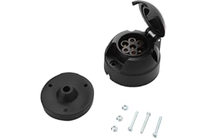 Feuunly Enchufe de Remolque de 7 Pines Hembra, 12V Impermeable Conector Remolque 7 Pines Hembra con Junta de Goma, Conector Enchufe de Remolque para Camión RV Máquinas Agrícolas Caravana Coche