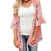 Produktbild MRULIC Mode Damen Chiffon Schal Kimono Cardigan Top Cover up Bluse Beachwear(Rosa,M)