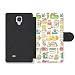 Produktbild Micro Gorilla Donuts and Sausages Food Robots and Factory Illustration Pattern Ledertasche Hülle für Samsung Galaxy S4
