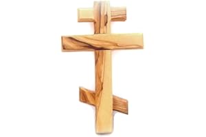 HOLYROSES Olive Wood Russian Orthodox Eastern Wall Cross - Holyland (16 cm / 6")