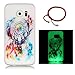 Produktbild Schutzhülle für Samsung Galaxy S6 Edge, GOCDLJ Ultra Thin TPU Luminous Fluoreszierendes Licht Leuchtende Nacht Hülle Muster Gel Skin Transparent Bumper Rand Cover Tasche Bunte Handyhülle Protective Case Schale schützende Durchsichtig Rückschale Clear Rubber Pattern Fall Handytasche Weiche Ränder Etui + Chinesischer Stil Rote Armbänder für Samsung Galaxy S6 Edge Design Hirsch und Windspiele