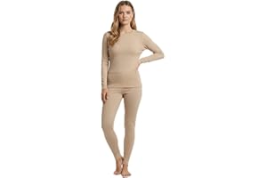 Palleon Zestaw bielizny termicznej damskiej | wełna merynosowa bielizna funkcyjna długa | oddychająca, termoregulacja i neutralny zapach | bielizna narciarska na zimę, do uprawiania sportu i