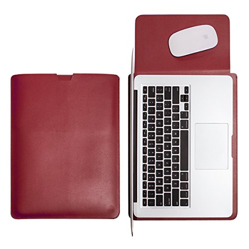 WALNEW Schlanke Leder MacBook Air 13 Zoll Hülle, MacBook Schutzhülle, Hülle, Case, Cover, MacBook Pro Retina 13 Zoll Hülle mit Handgriff, geschütztes Inneres und externes Mousepad