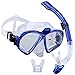 Produktbild Supertrip Premium Schnorchel-Set für Erwachsene mit 2 Mundstücken, Tauchermaske, Schnorcheln, Tauchen, Schwimmbrillenmaske, Trockenschnorchel-Set mit Kamerahalterung, blau