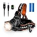 Price comparison product image Rechargeable Headlamp, LED Work Head Torch with CREE Headtorch, Bright 2000 Lumens and 3 Modes, Waterproof Headlight for Running, Walking, Camping, Hiking, Cycling (Include Batteries)