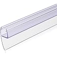 Navaris Shower Screen Door Seal - Replacement PVC Splash Guard Seal Strip for 8mm Glass Shower Door with 180 Degree Fin Seal - 1m Long