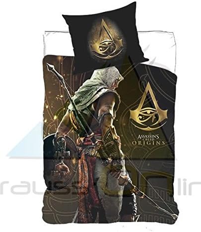 Assins Creed Origins Bed Linen - Reversible Duvet Cover 140 x 200 cm + Pillowcase 63 x 63 cm - Microfibre