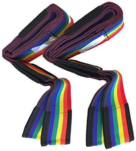 Tragegurt 2-Personen Transportgurt für Möbel und Umzug, Tragehilfe 2-tlg., Hebegurt bis 300 kg, Regenbogenfarben