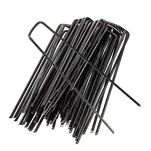 Yeasing Piquets de Fixation pour Jardin Épingles de Jardin Agrafes de Sol pour Sécuriser des Tissus Anti Mauvaises Herbes, Molleton, Imperméables, Tissus de Paysage ?30 pièce,Noire ?
