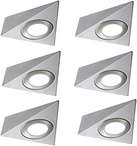 6 X LED MAINS TRIANGLE LIGHT KITCHEN UNDER CABINET UNIT CUPBOARD COOL WHITE