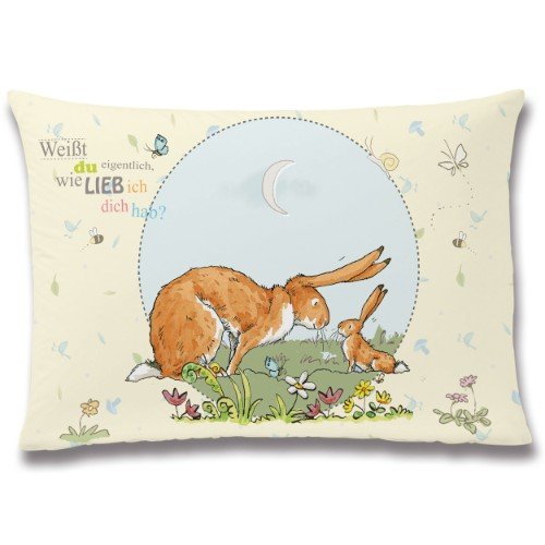 Global Babykissen Dekokissen Kissen Hase Weißt Du wie lieb ich Dich hab 24 x 36 cm