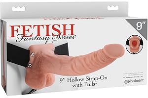 Pipedream Fetish Fantasy Series 9" Hollow-Strap-On with Balls, Light & Black, 24x4,6 cm