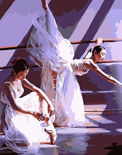 [ New Release ] Diy Oil Painting by Numbers, Paint by Number Kits - Elegant Ballet Dancer 16*20 inches - Digital Oil Painting Canvas Wall Art Artwork Landscape Paintings for Home Living Room Office Christmas Decor Decorations Gifts - Diy Paint by Numbers Diy Canvas Kit for Adults Advanced Children Seniors Junior - New Arrival - No. D120