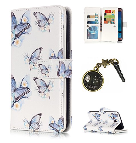 Preisvergleich Produktbild PU Smartphone Samsung Galaxy J5 (2016) J510 Hülle,(Schlitz 9) Echt Leder Tasche für Samsung Galaxy J5 (2016) J510 Hülle Flip Cover Handyhülle Bookstyle mit Magnet Kartenfächer Standfunktion + Staubstecker (1MI)