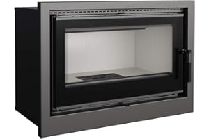 KRATKI inserto camino a legna ventilato ARKE 75, caminetti da incasso 8 kW, termocamino inserti 82 cm, Inserto camino a legna ventilato e canalizzabile, Resa 75%