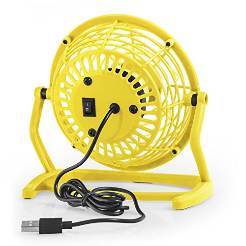 TROTEC TVE 1Y Mini USB Ventilator / Fan / Lüfter in Sunny Yellow, geräuscharm mit An/Aus-Schalter, 360° Neigungswinkel, ideal für Schreibtisch Laptop Notebook, oder unterwegs (gelb) - 7