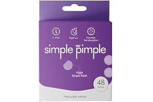 Simple Pimple Patches Night: Parches para Granos Noche, Parche hidrocoloides acción nocturna, Acne Patch acción en 8 horas, Parches para Acné, 48 pegatinas para granos cara.
