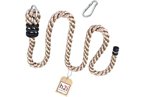 h2i Children's Climbing Rope Knot Rope from 200 cm to 800 cm with and without Knots incl. Carabiner for Hanging (2.0 m Diameter 26 mm 0 Knots)