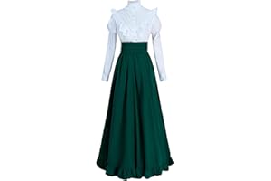 CR ROLECOS Vestido medieval para mujer, maxi, morado, floral, manga larga, cuello alto, A-line, formal, invierno, tirantes, sin tirantes, volantes, tirado alto, para adultos, ocasiones especiales