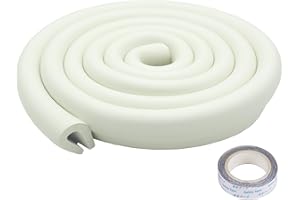 FOZOBAIY U-förmiger Kantenschutz für Glas-Couchtische, Schaumstoff, babysicherer Sicherheits-Stoßstangenschutz, Eckenschutz für Kinder, extra dick, geeignet für Möbel, Kamin,6,5 Fuß/2 m (Rund(U-Typ Weiß))