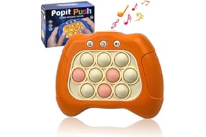 JASTOWN Console de Jeu Fast Push Bubbles,Jeu Pop Puzzle de Light Bouton,Décompression Breakthrough Puzzle Game Machine,Toys sensoriels Fidget pour l'Autisme,Jeu de Coordination des Mains et des Yeux (Orange)