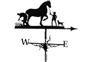 Fenteer 29.5 dans. Girouette en métal Ornement Girouette Temps Vain pour Toit Girouettes pour Toits Girouette - Cheval